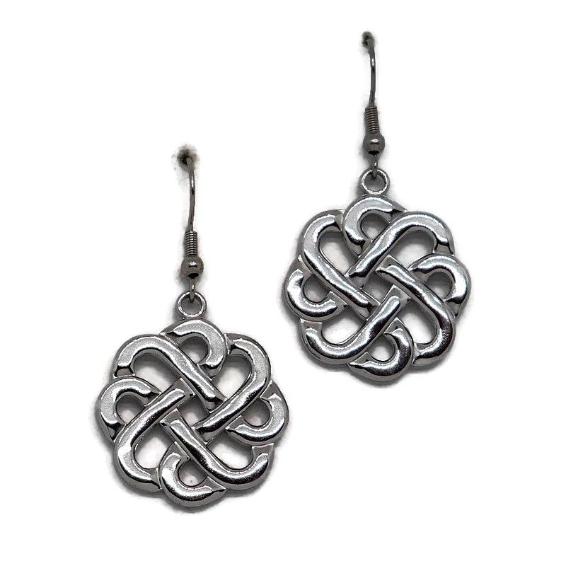 Acél fülbevaló - kelta csomó