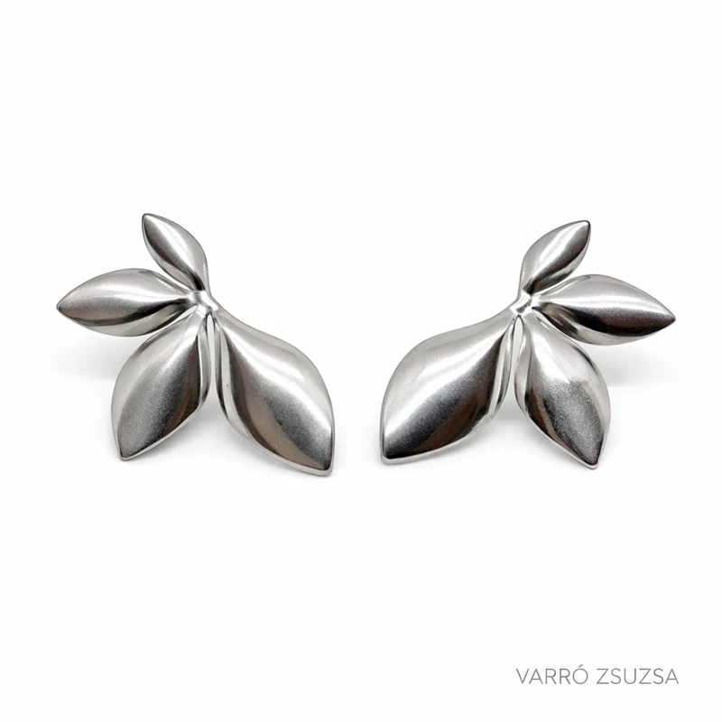 Acél fülbevaló bedugós- levelek