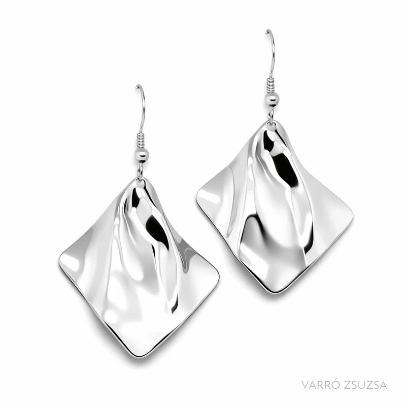 Acél fülbevaló - rombusz