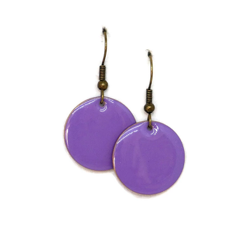 Kerek, lila fülbevaló