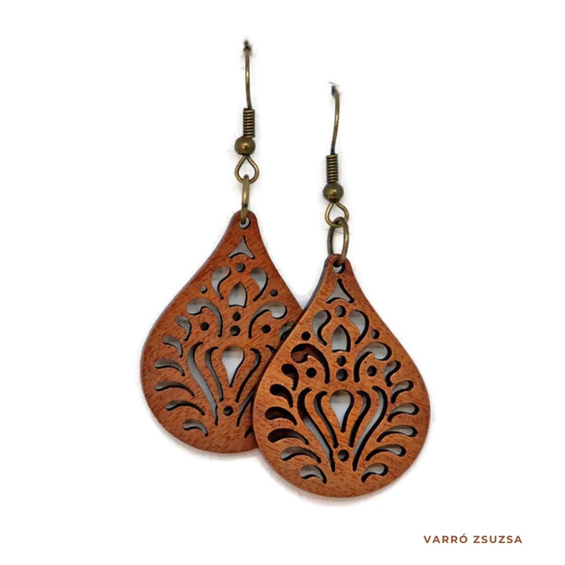 Fa fülbevaló - csepp