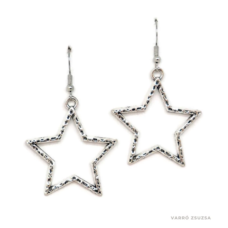 Fém fülbevaló – csillag