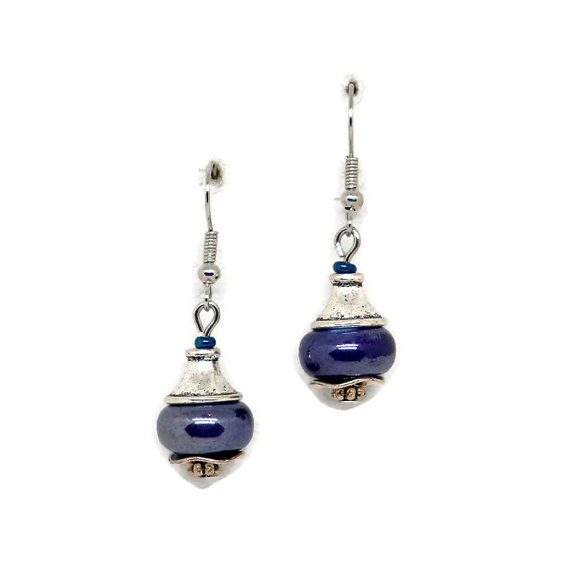 Kerámia fülbevaló: sötétkék