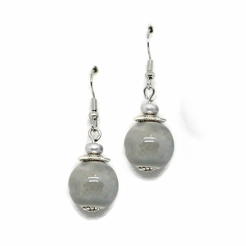 Szürke kerámia fülbevaló