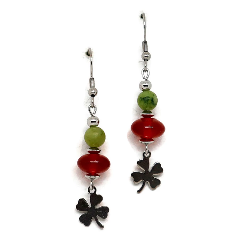 Ásvány, acél fülbevaló - lóhere