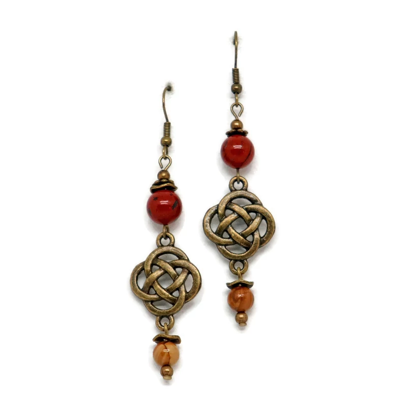 Jáspis fonatt fülbevaló